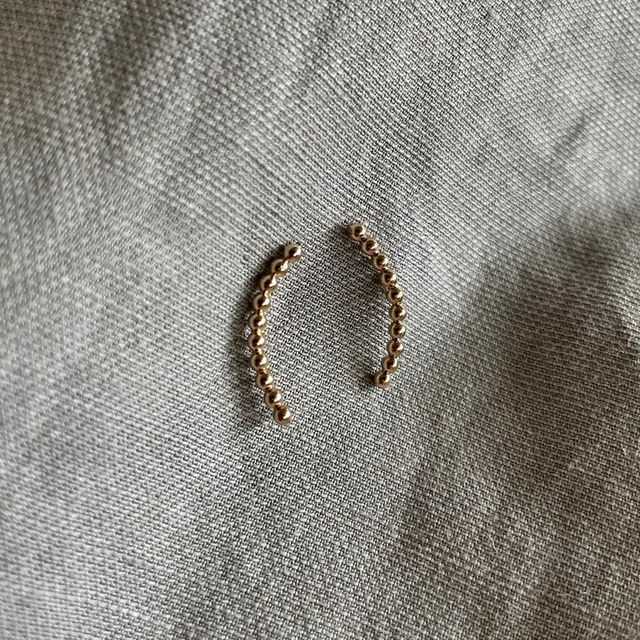 Beaded Ear Climber Earring Gold