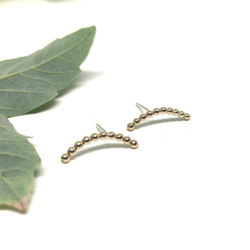 Beaded Ear Climber Earring Gold