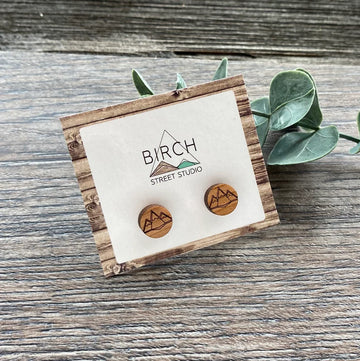 Geometric Mountain Stud Earrings