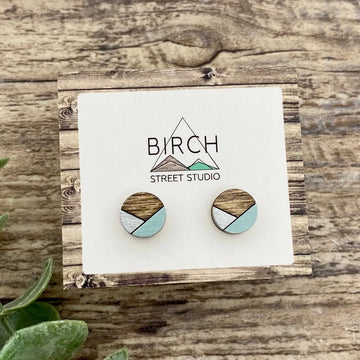 Geometric Round Stud Earrings