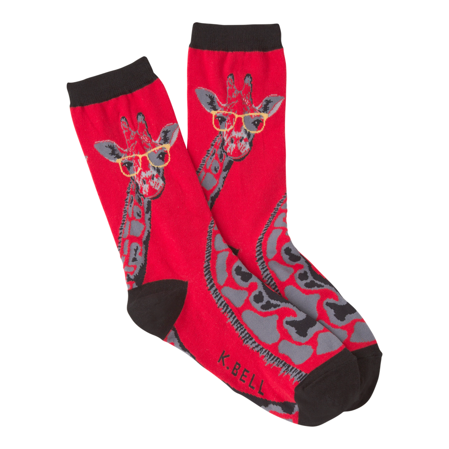 K.Bell Women's Fashion Sock Giraffe - Red