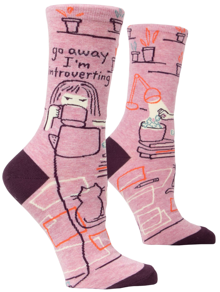 Women's Go Away I'm Introverting Crew Socks