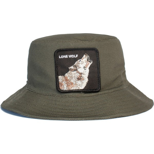 Lone Wolf Olive Bucket Hat