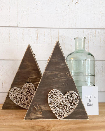 Mountain w/ Heart String Art