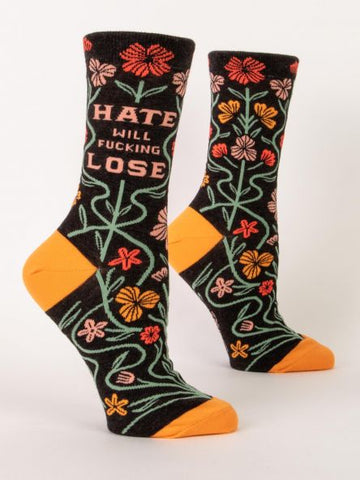 Women's Hate Will F*cking Lose Crew Socks
