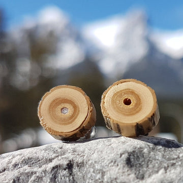 Wood Slice Earrings - Honeysuckle