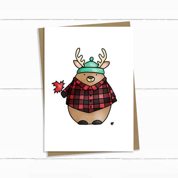 Hoser Deer in Plaid Card