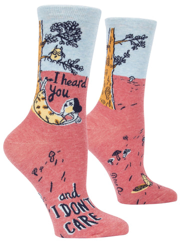 Women's I Heard You Don't Care Crew Socks