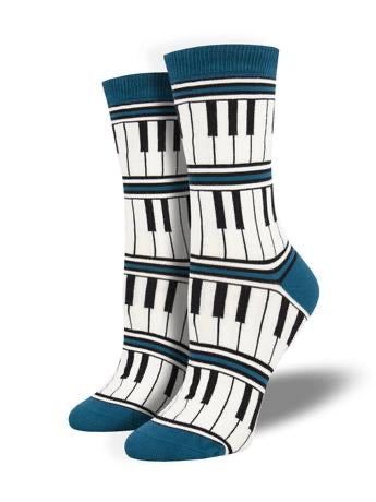 Bamboo Crew Piano Stripe Women's Socks