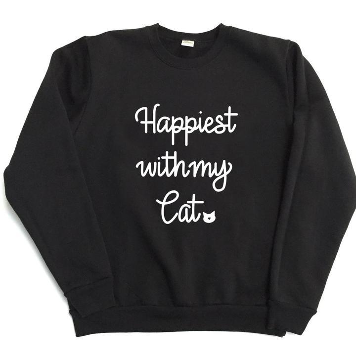 Happiest With My Cat Unisex Sweatshirt