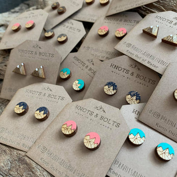 Geo Mountain Stud Earrings