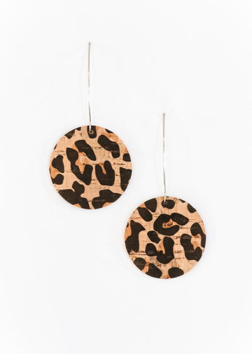 Leopard Print Cork Wishbone Earring