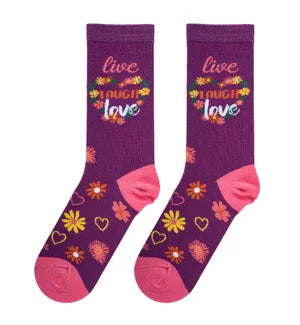 Women's Live Laugh Love Crew Socks