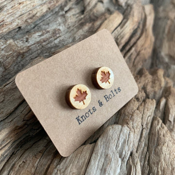 Maple Leaf Stud Earrings