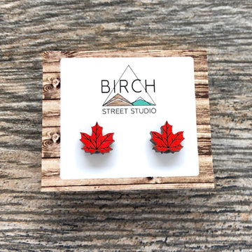 Maple Leaf Stud Earrings