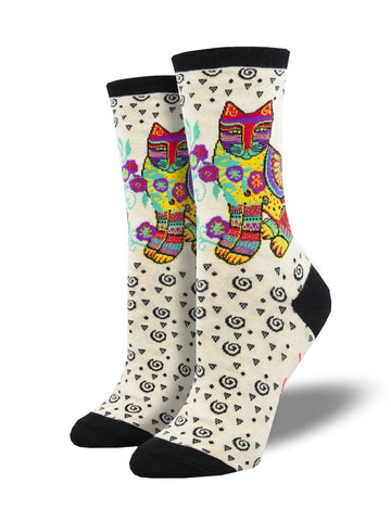 Women's Laurel Burch Maya Cat Crew Socks