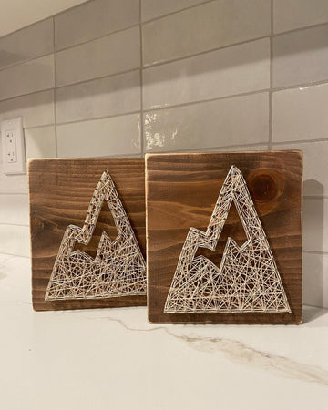 Mini Mountain String Art - White