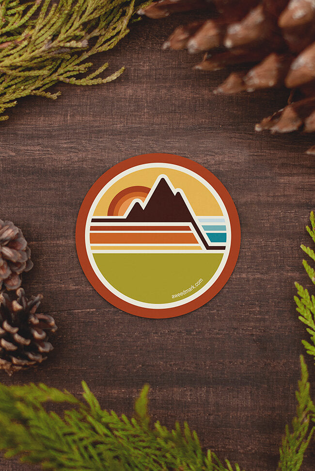 Mountain Circle Vinyl Sticker