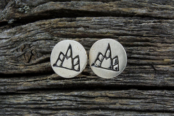 Mini Mountain Round Stud Earrings