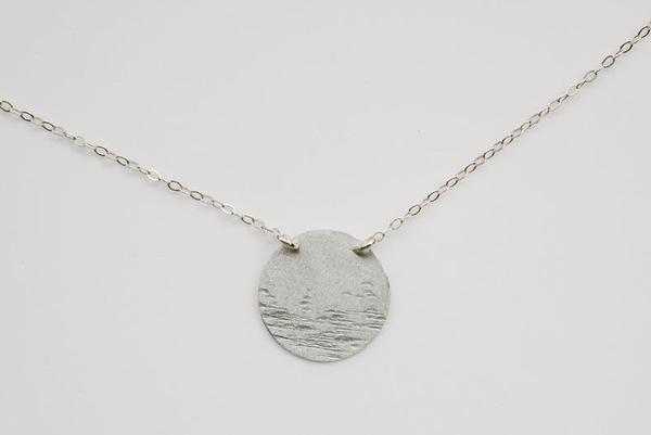 Moon Over Water Silver Necklace