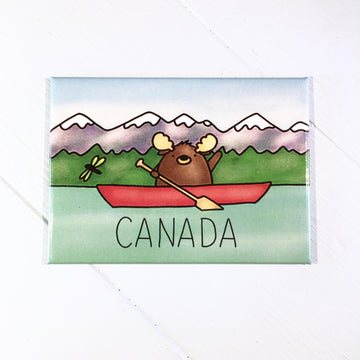 Moose Canoe Magnet