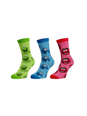 Men's 3 Pack Disney Muppets Crew Socks