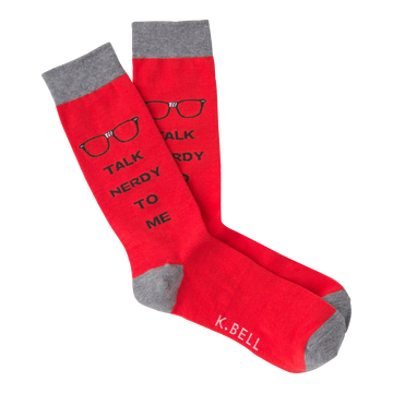 Men's Fashion Socks Talk Nerdy To Me - Red