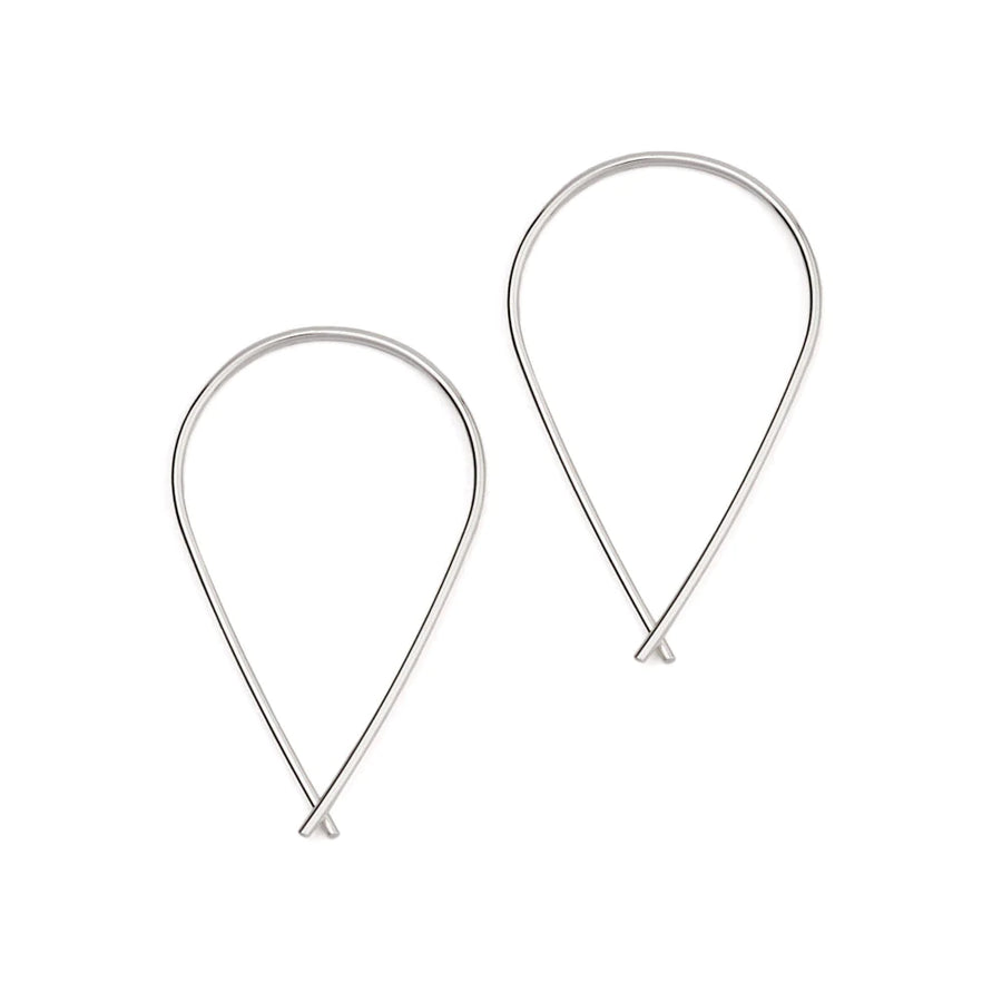 Sterling Silver Ribbon Hoops - Medium