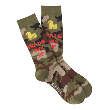 Men's Fashion Sock Shut The Duck Up - Olive