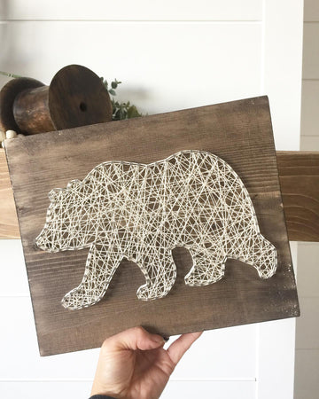 Harris & Rae String Art Single Bear Cream on  Brown