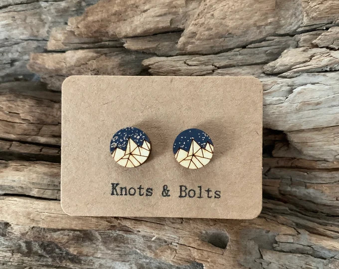 Geo Mountain Stud Earrings
