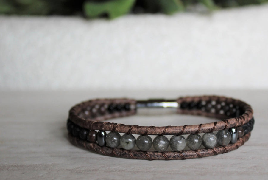Mens' Leather Bracelet  - Starscape - 8