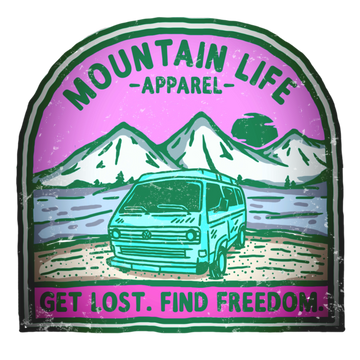 Mountain Life Apparel Get Lost Find Freedom Sticker (Pink)