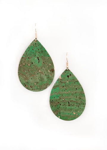 Meadow Green Cork Teardrop Earring