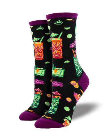 Women's Tiki Drinks Crew Socks