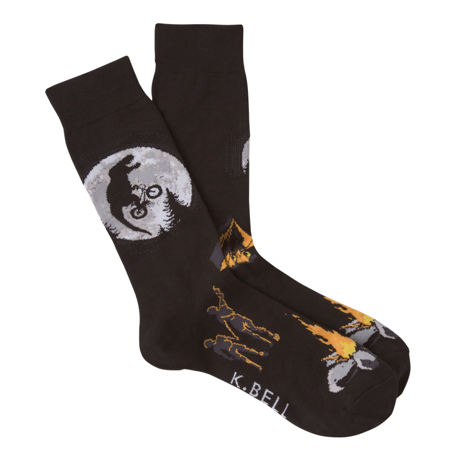 Men's Fashion T Rex Moon Sock - Black