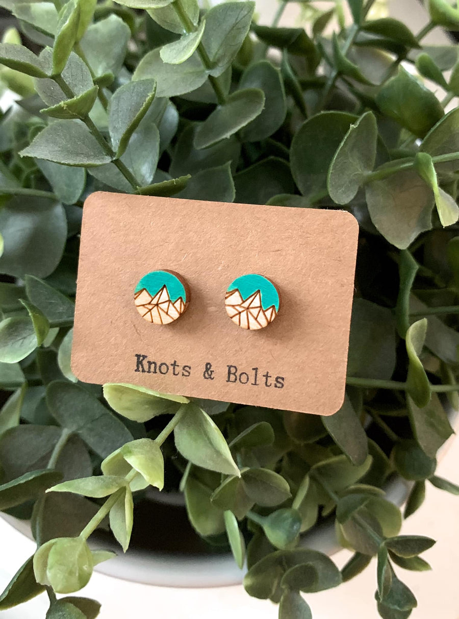 Geo Mountain Stud Earrings