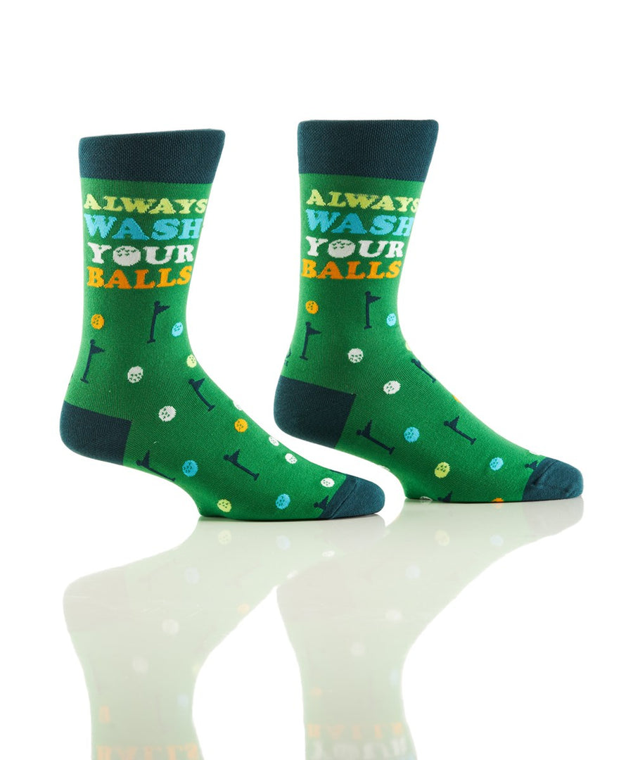 Men's Always Wash Your Balls Crew Socks