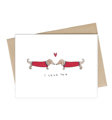 Weiner Dog I Love You Card