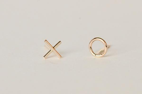 'XO' Gold Stud Earrings